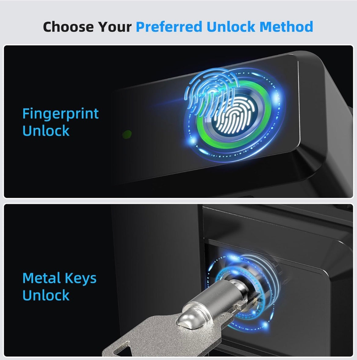 Biometric trigger lock for pistols, revolvers, shotguns