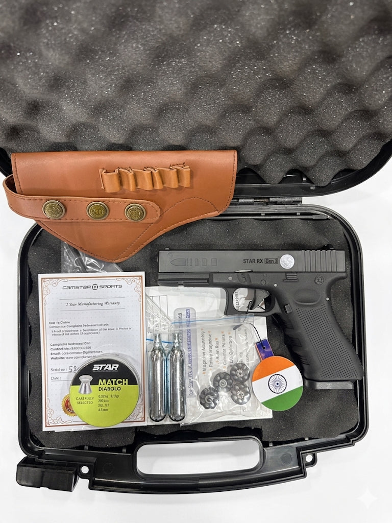 Camstar Star RX Gen 3 Co2 Pellet Air Pistol - Black, Made In India.