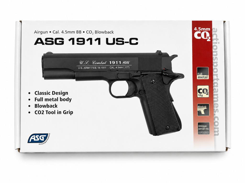 ASG 1911 US-C CO2 Blowback Air Pistol 4.5mm (.177) – Full Metal
