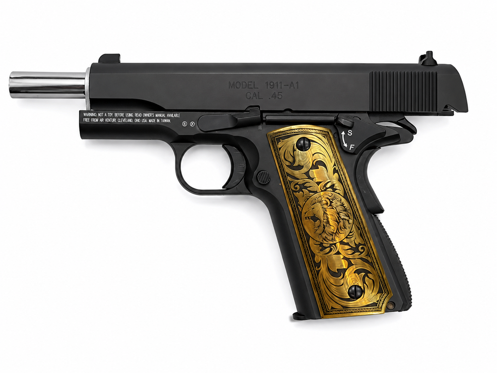 Springfield Armory 1911 CO2 Air Pistol with Custom Brass Grip – Premium .177 Cal BB Air Pistol