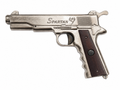 Spartan Full Metal Sound Cork Pistol – Silver Finish with Holster