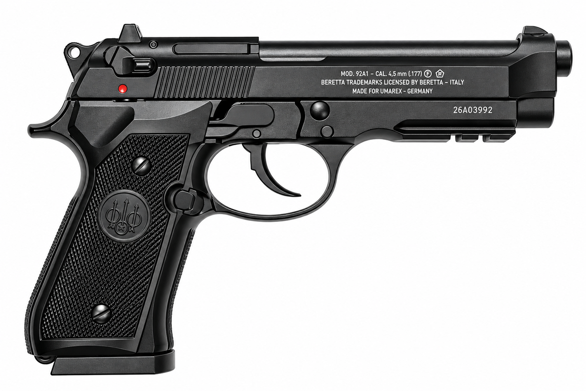 Beretta 92A1 4.5mm BB CO2 Air Pistol Left View – Airpistolindia