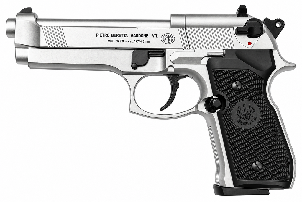 Beretta 92FS .177 Cal CO2 Air Pistol – Nickel Finish | Airpistolindia