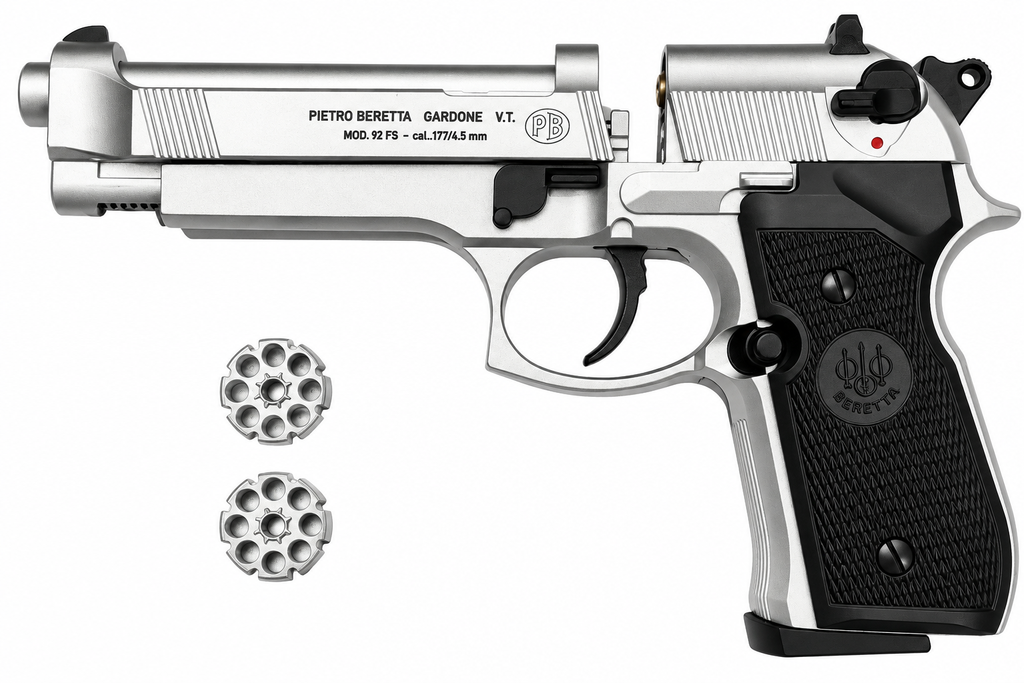 Beretta 92FS .177 Cal CO2 Air Pistol – Nickel Finish | Airpistolindia
