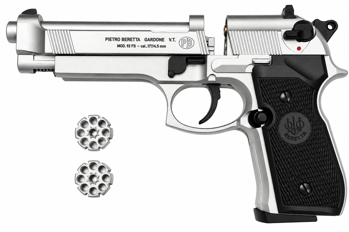 Beretta 92FS .177 Cal CO2 Air Pistol – Nickel Finish | Airpistolindia